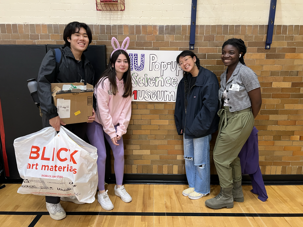 Students and Exhibit